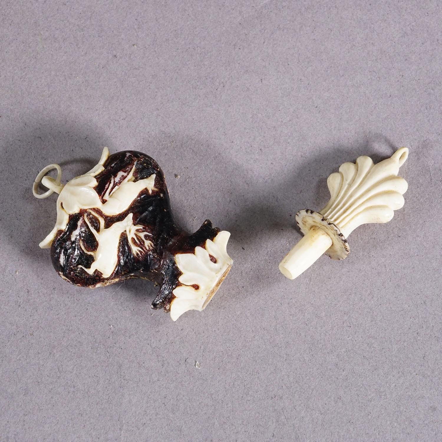 Antique Horn Snuff Box With Hunting Scene Early 19th Century photo Home Decor