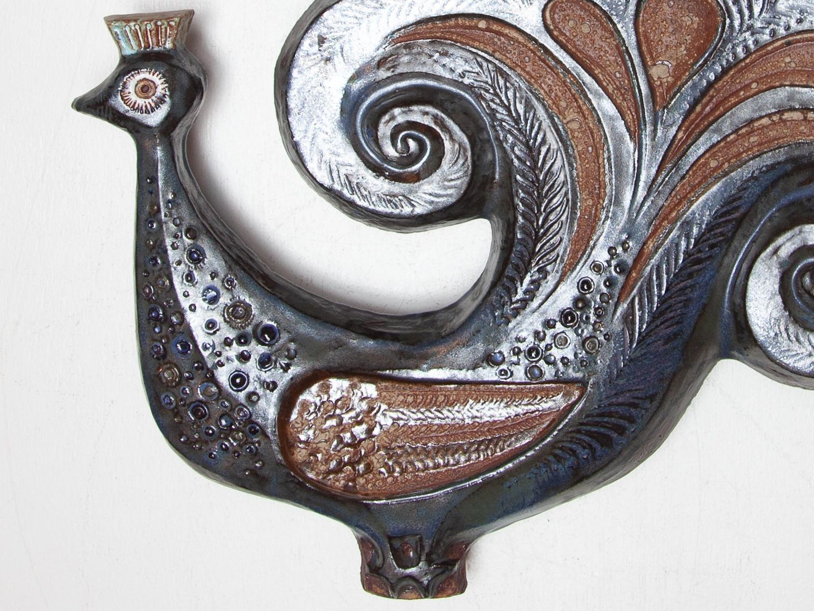Large Ceramic Peacock Designed By Elie Van Damme, 1960s, Belgium photo vinterior