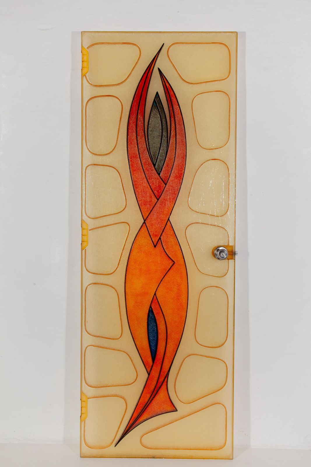 Set Of Two Fiber Glass Interior Doors With Stylized Figure, 1970s, Belgium photo for sale