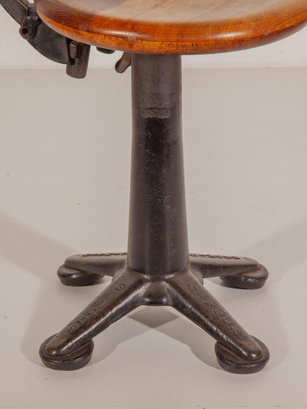 Antique Set Of Six Industrial Singer Sewing Adjustable Chairs, Stools, 1920s photo for sale