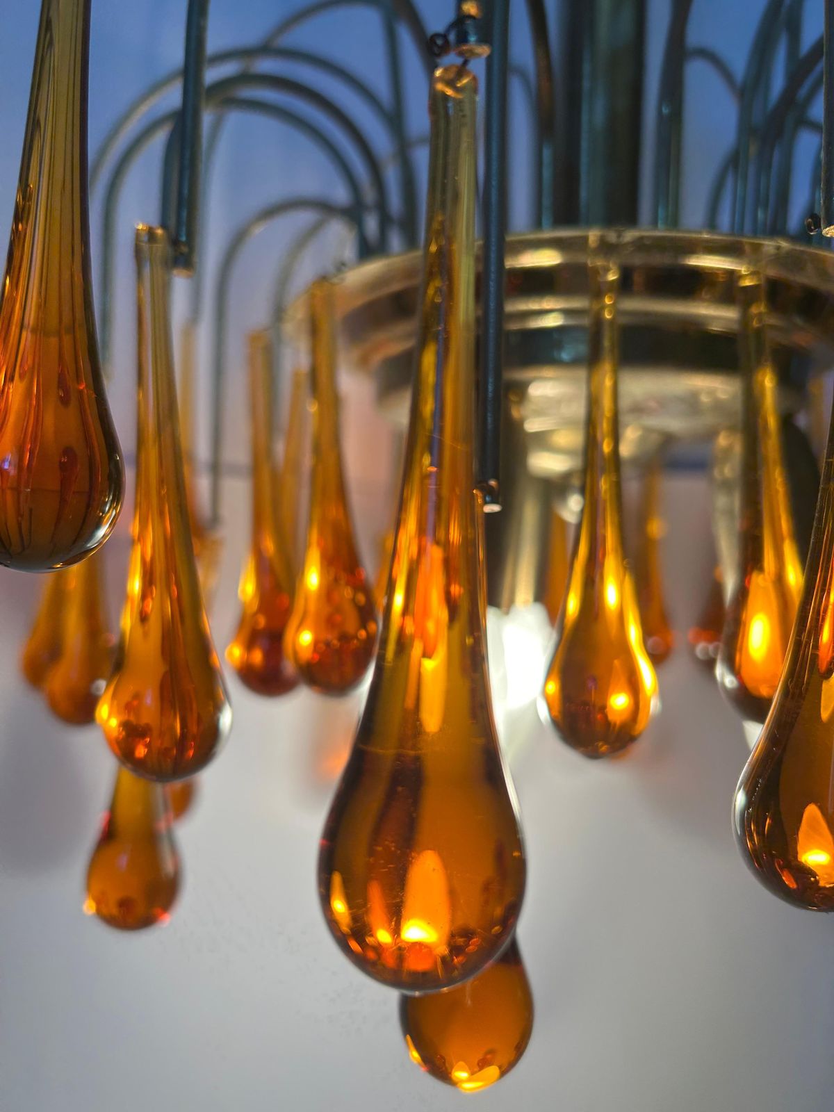 1749.0 Golden Sunset, Magnificent Murano Chandelier, 1980's photo