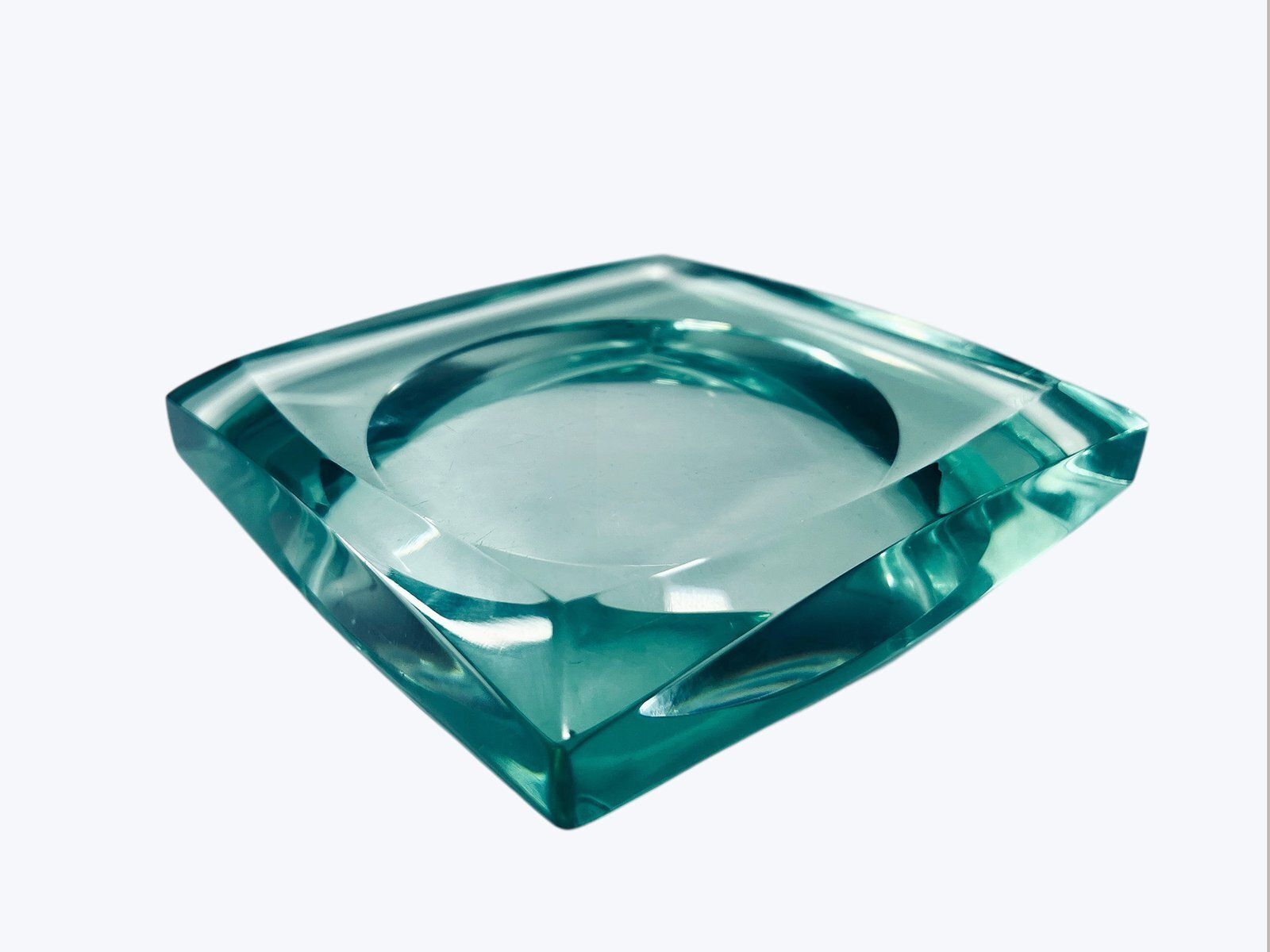 Crystal Glass Vide Poche Attributed To Fontana Arte, Italy