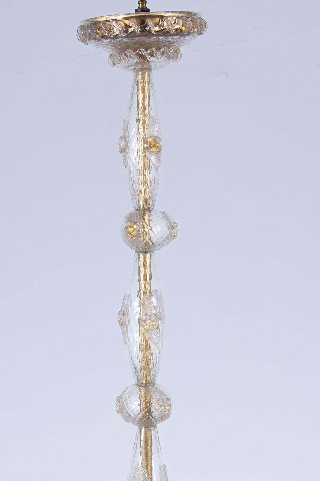 Barovier & Toso Art Glass And Brass Murano Floor Lamp photo vinterior