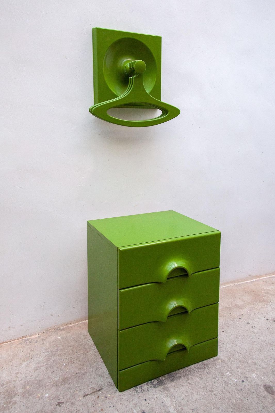 Space Age Green "Quadro" Chest Of Drawers By Jurgen Lange For Schönbuch, 1970s photo furniture