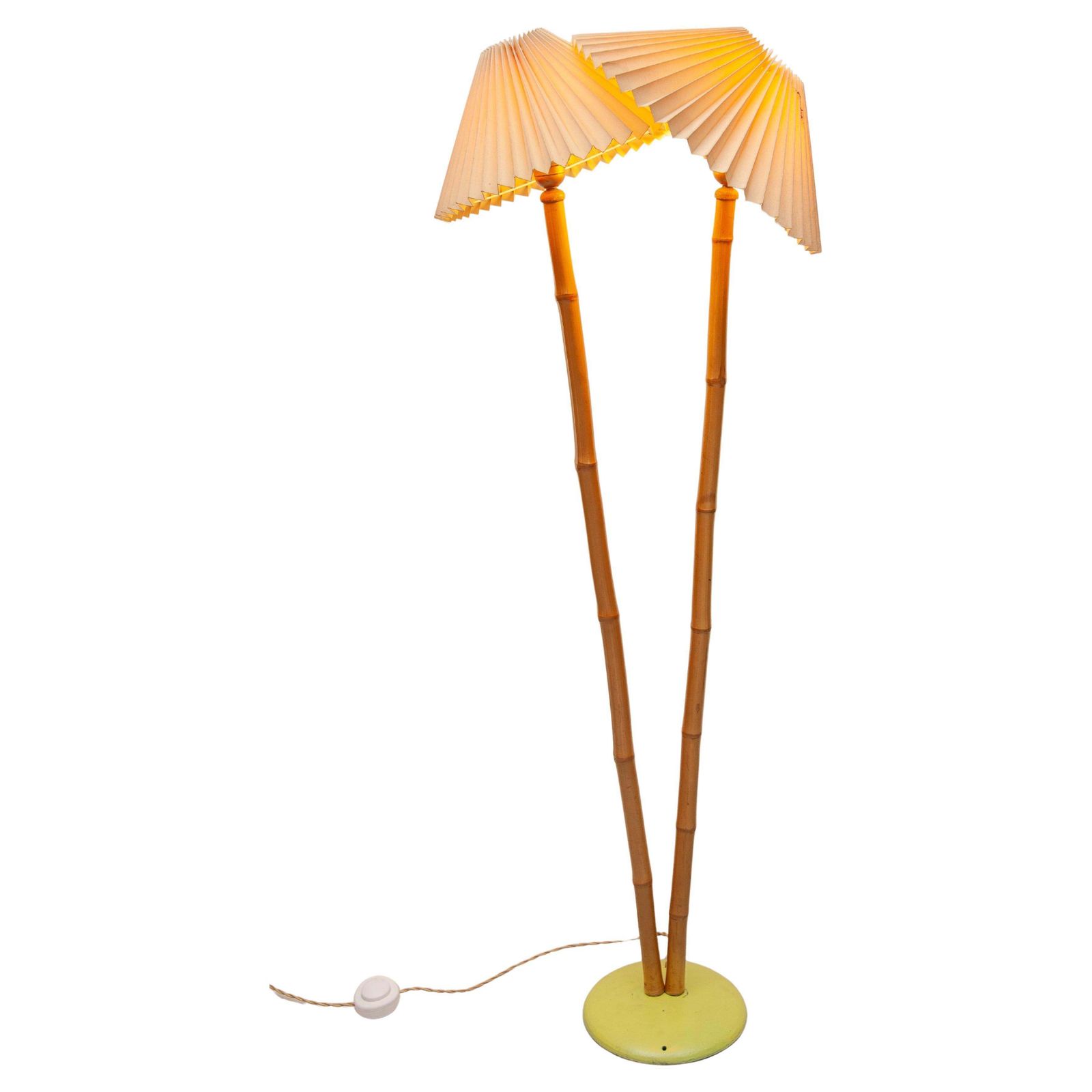 A 1950's French Bamboo Floor Lamp