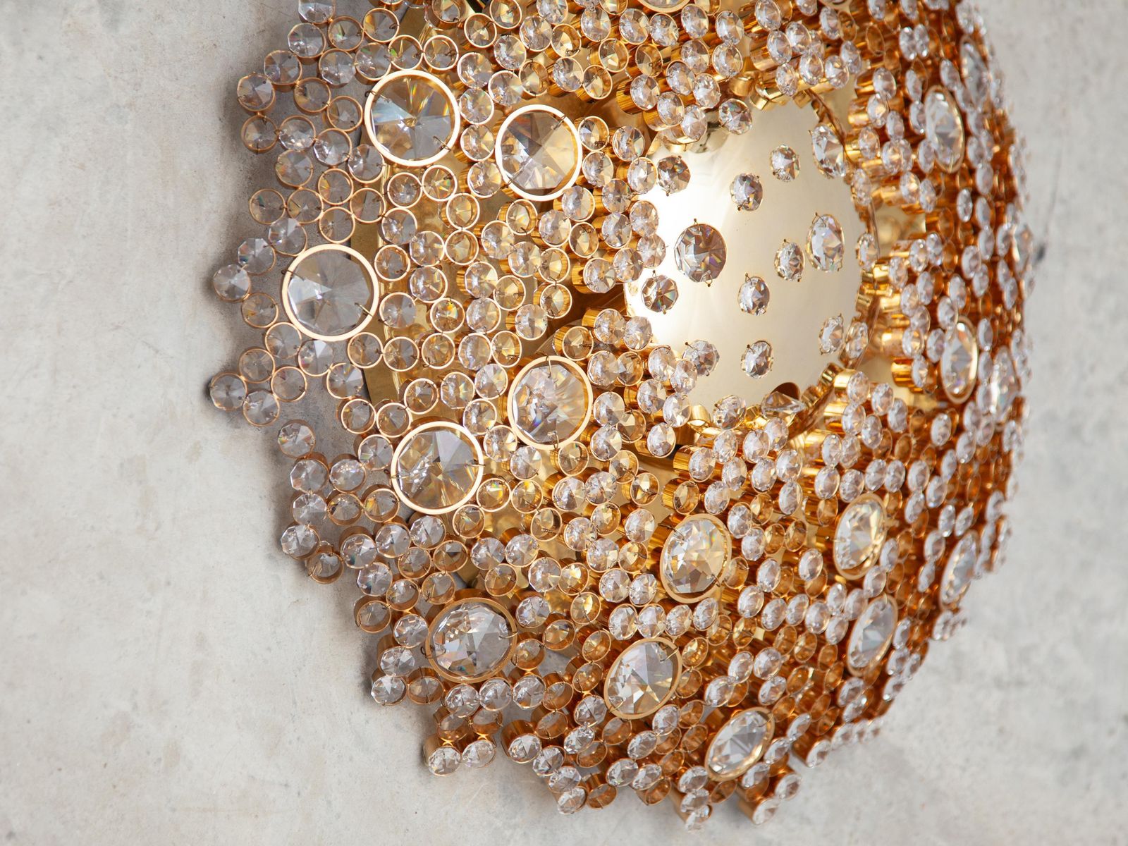Palwa Jewel Like Faceted Crystals Ceiling Light, Wall Light, Set Of Two, Germany photo buy