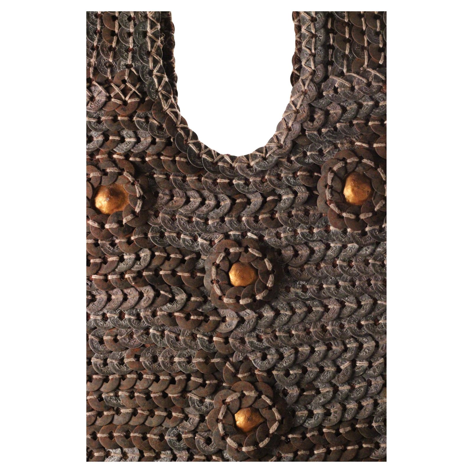 Indonesian Wild Boar Hunting Vest, Chinese Coin Armour, Lombok, Mid 20th Century photo for sale