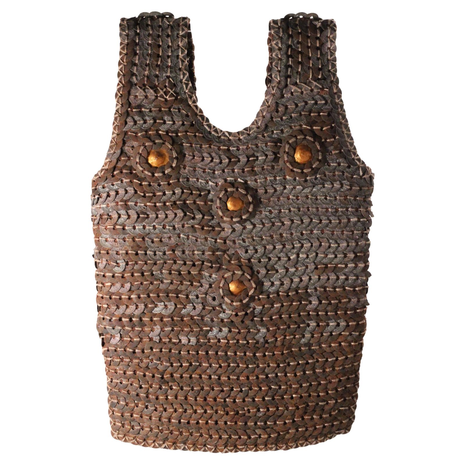 Indonesian Wild Boar Hunting Vest, Chinese Coin Armour, Lombok, Mid 20th Century photo Art