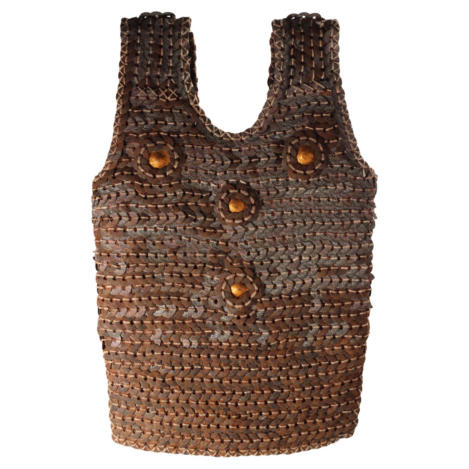 Indonesian Wild Boar Hunting Vest, Chinese Coin Armour, Lombok, Mid 20th Century photo 3010.0