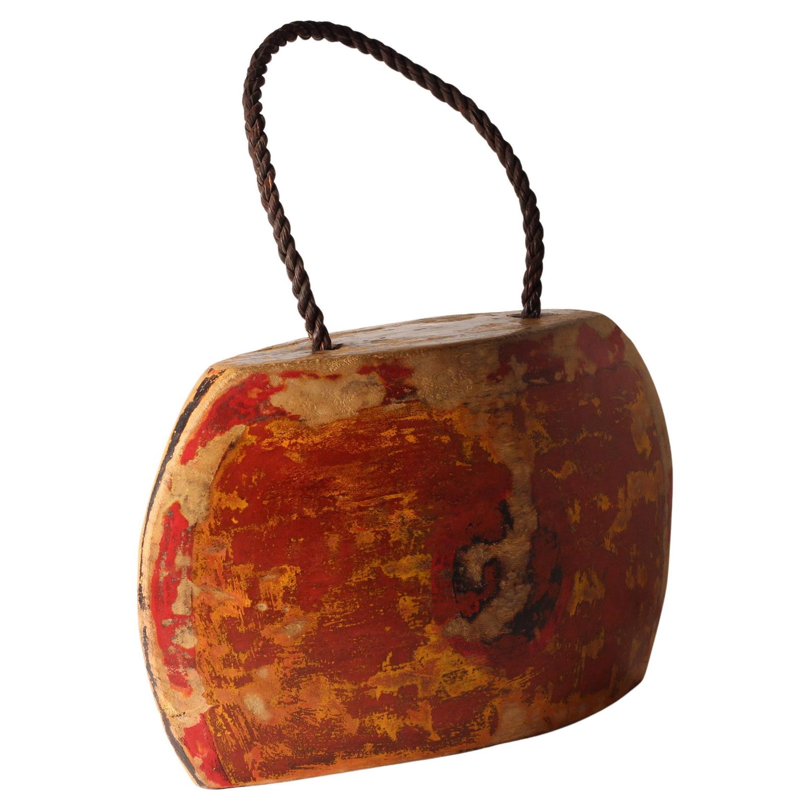 Art Indonesian Painted Buffalo, Cow Bell Decorative Folk Art Sculpture, Wall Art photo