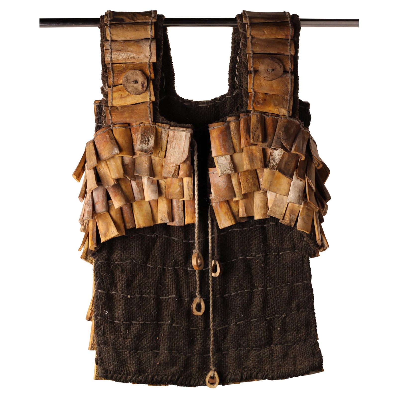Indonesian Wild Boar Hunting Vest, Carved Bone Armour, Lombok, Mid 20th Cent photo buy