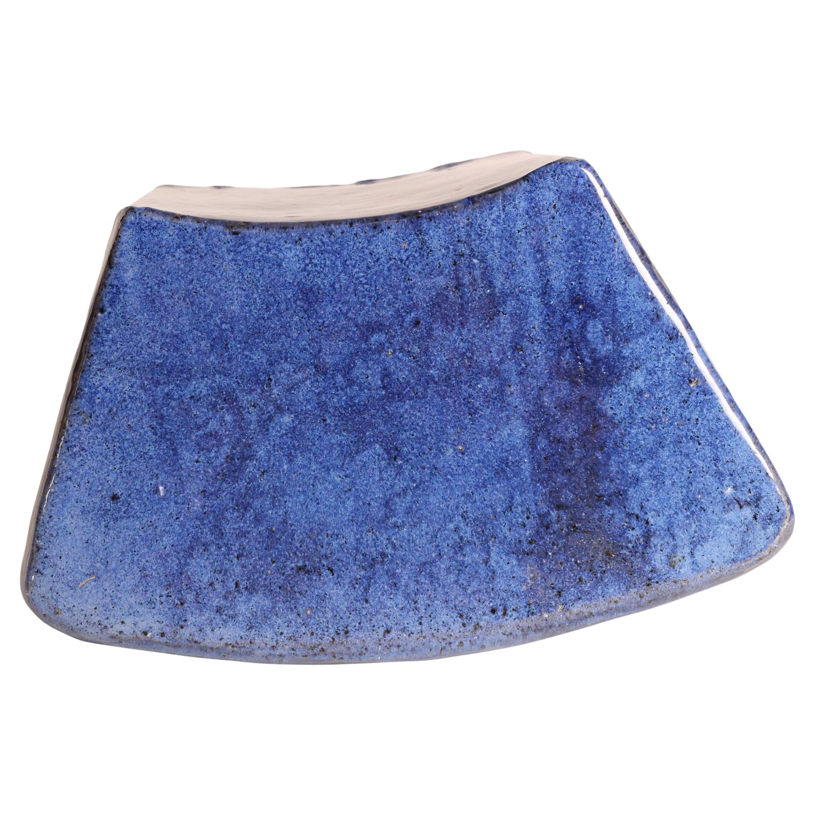 Set Of 4 Modular Blue Glazed Ceramic Garden Stools By Habitat/Conran Uk 1996 photo vintage