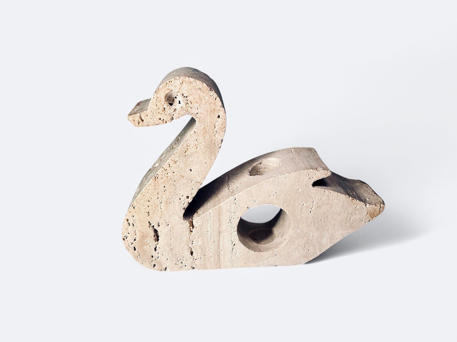 Travertine Swan Candleholder From Fratelli Mannelli, Italy, 1970s photo Home Decor