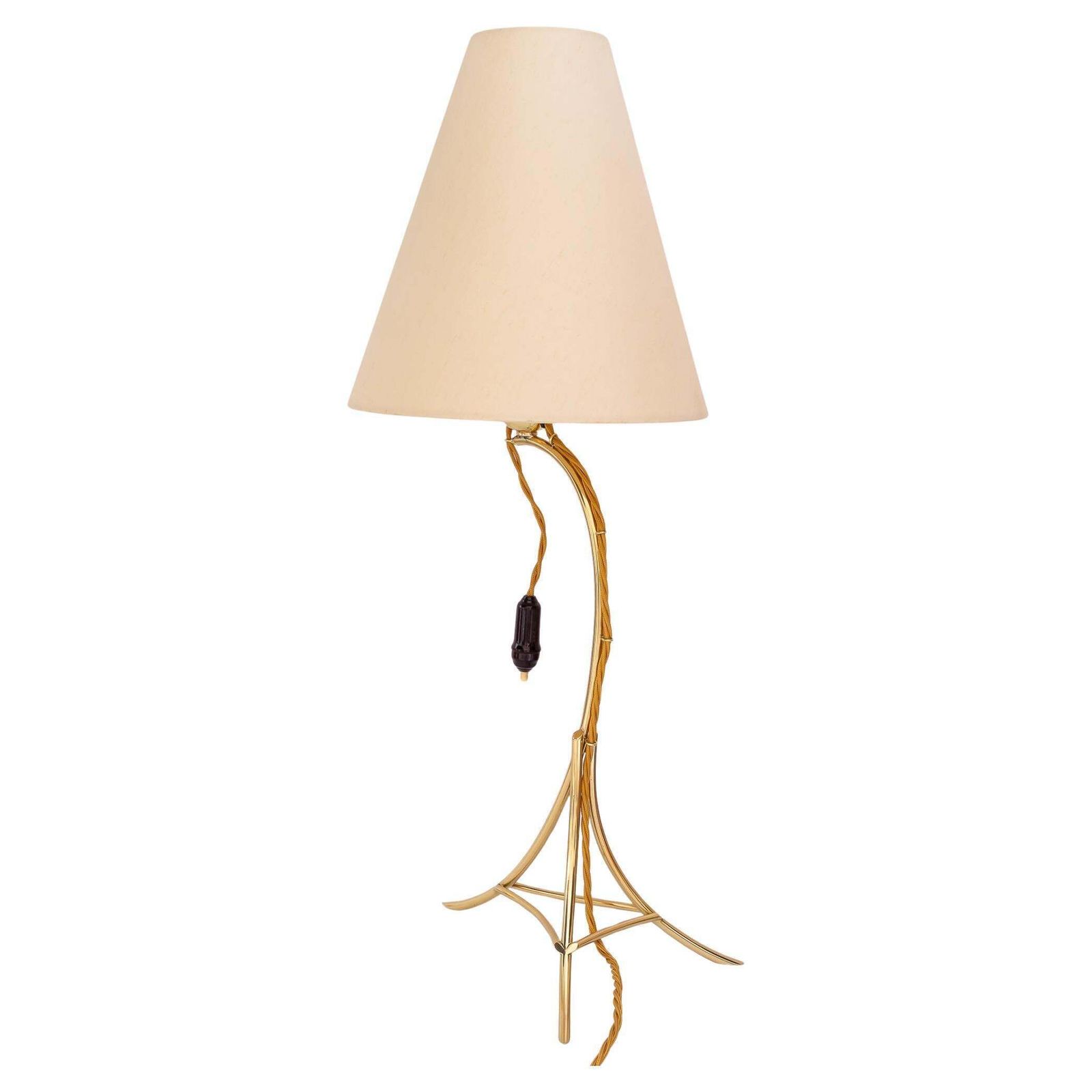Big Table Lamp With Fabric Shade By Rupert Nikoll Vienna Around 1950s