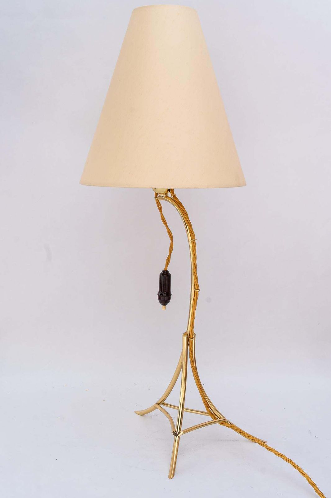 Big Table Lamp With Fabric Shade By Rupert Nikoll Vienna Around 1950s photo 564.0
