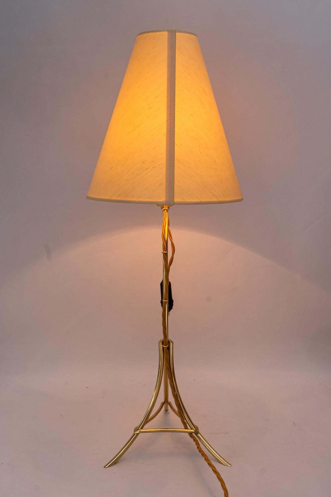 photo vinterior Big Table Lamp With Fabric Shade By Rupert Nikoll Vienna Around 1950s