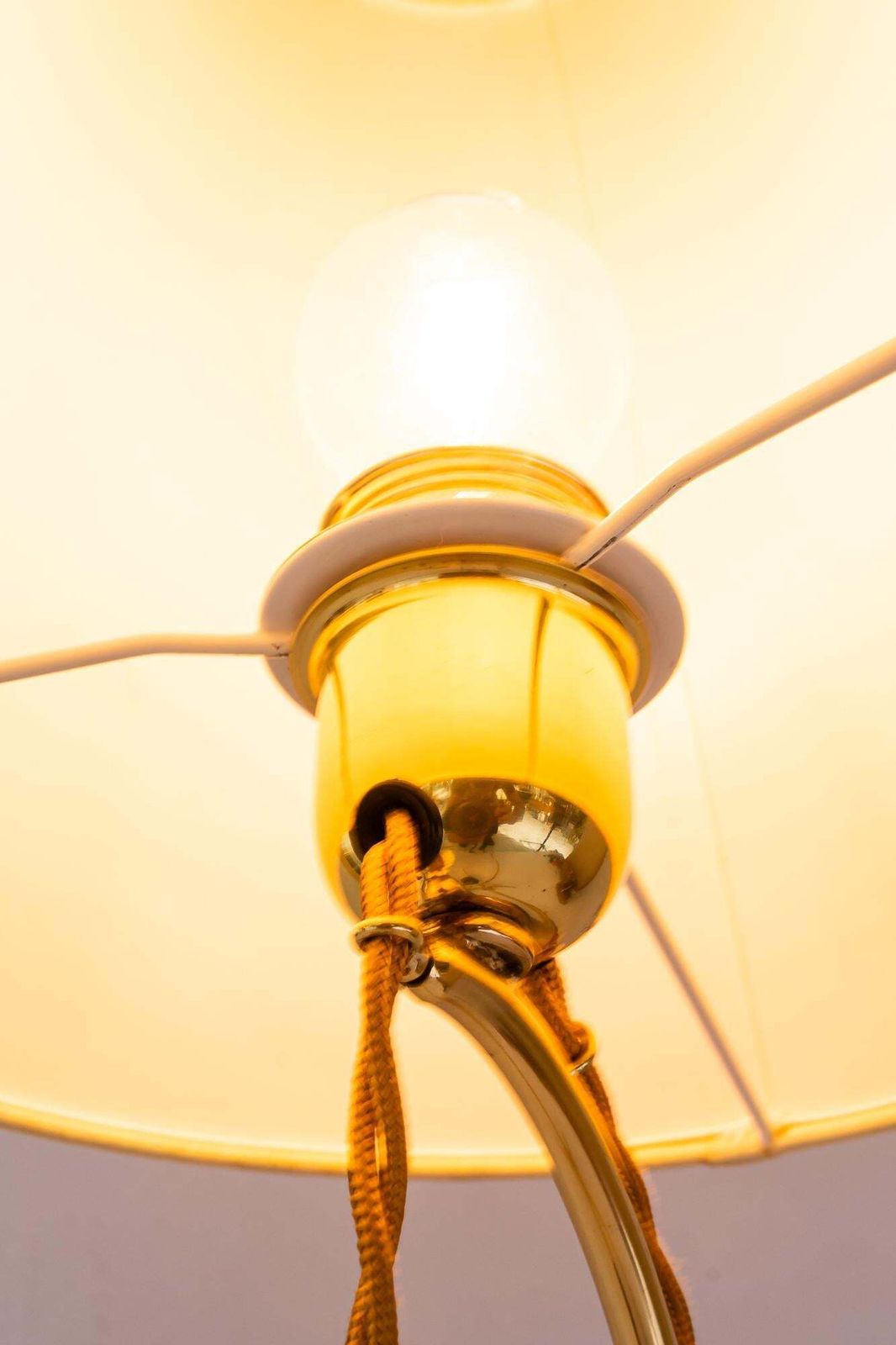 photo vintage Big Table Lamp With Fabric Shade By Rupert Nikoll Vienna Around 1950s