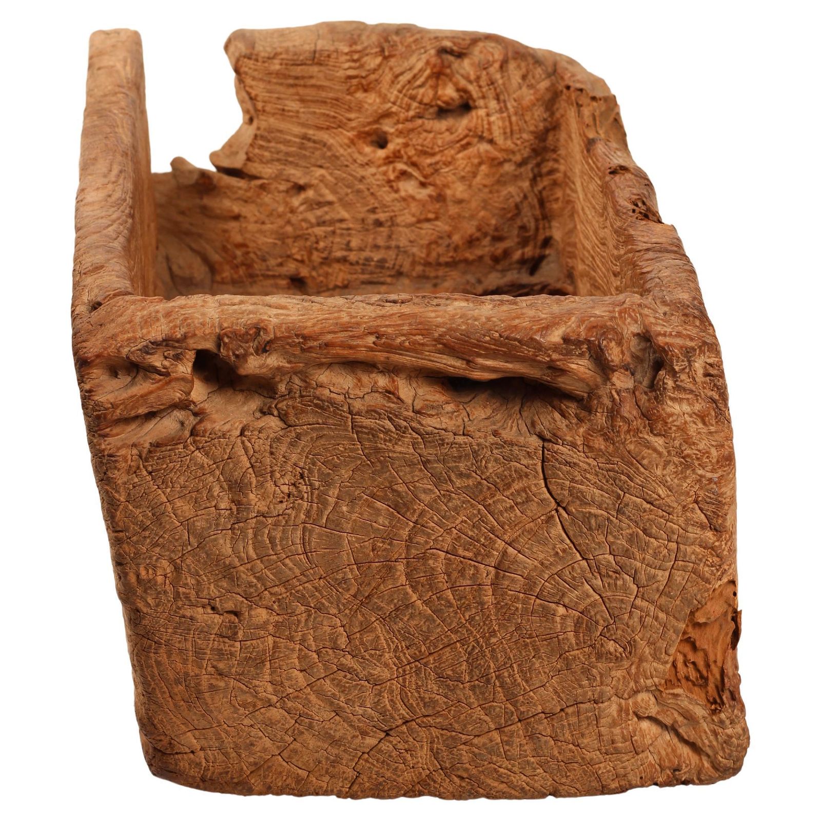 Wabi Sabi Primitive Wooden Trough – Hand Carved Lombok Vessel photo vintage