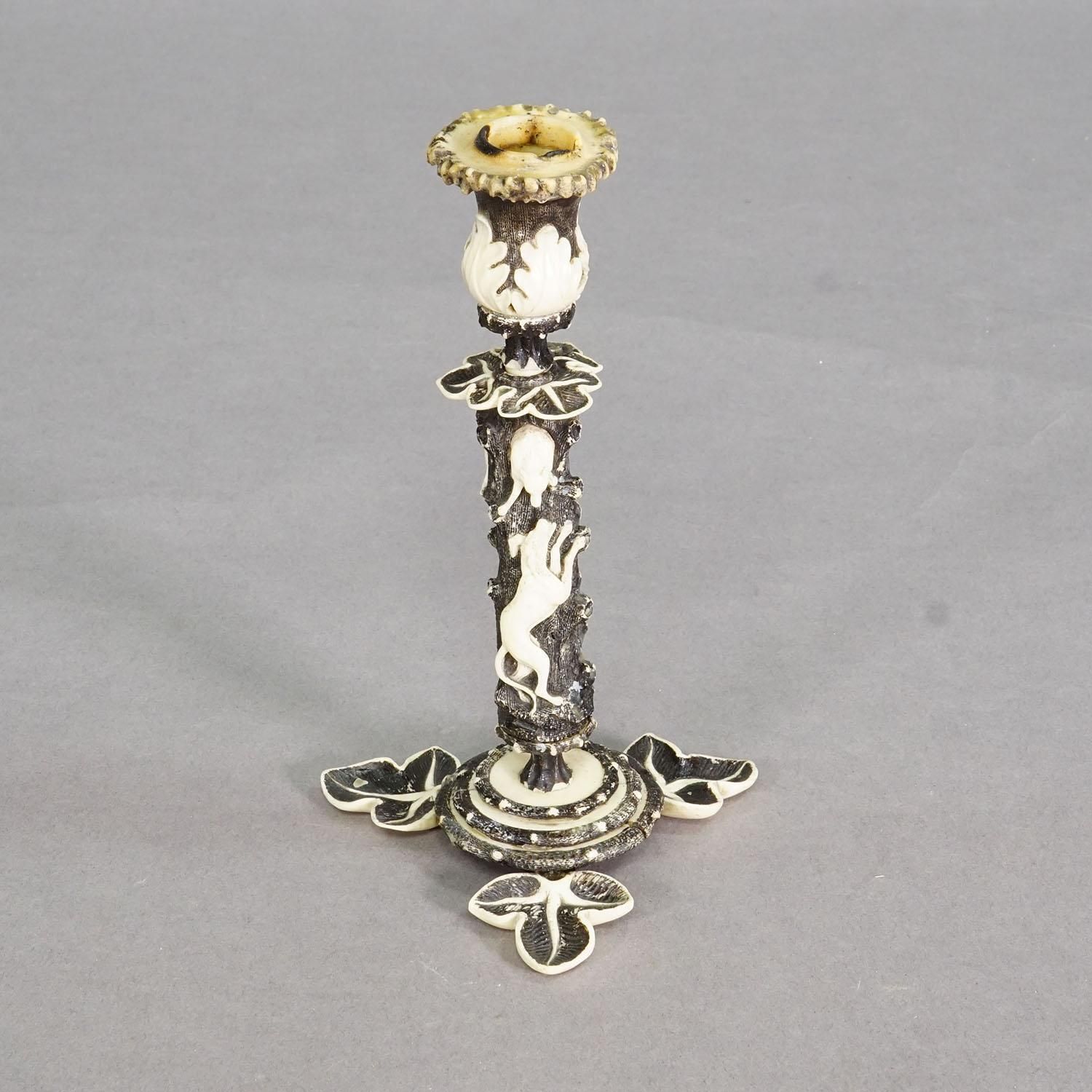 Antique Antler And Bone Candle Holder, Germany Ca. 1850 photo Home Decor