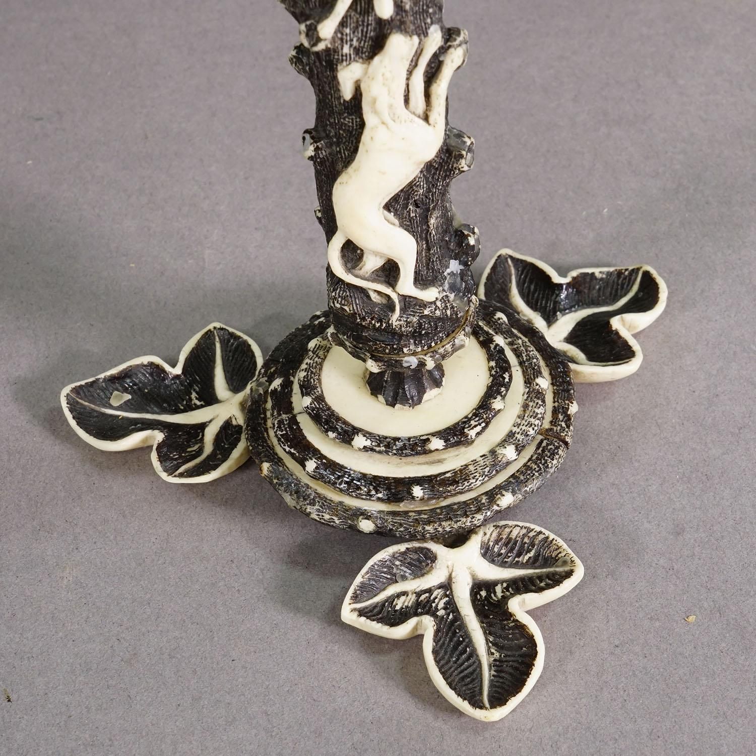 Antique Antler And Bone Candle Holder, Germany Ca. 1850 photo 2452.0