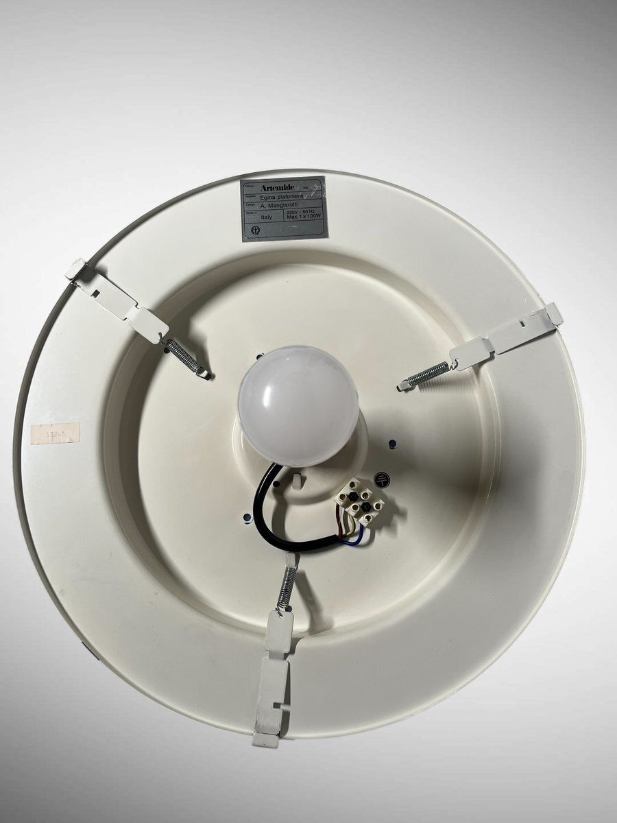 Glass Egina Ceiling Lamp By Angelo Mangiarotti For Artemide, Italy photo vintage