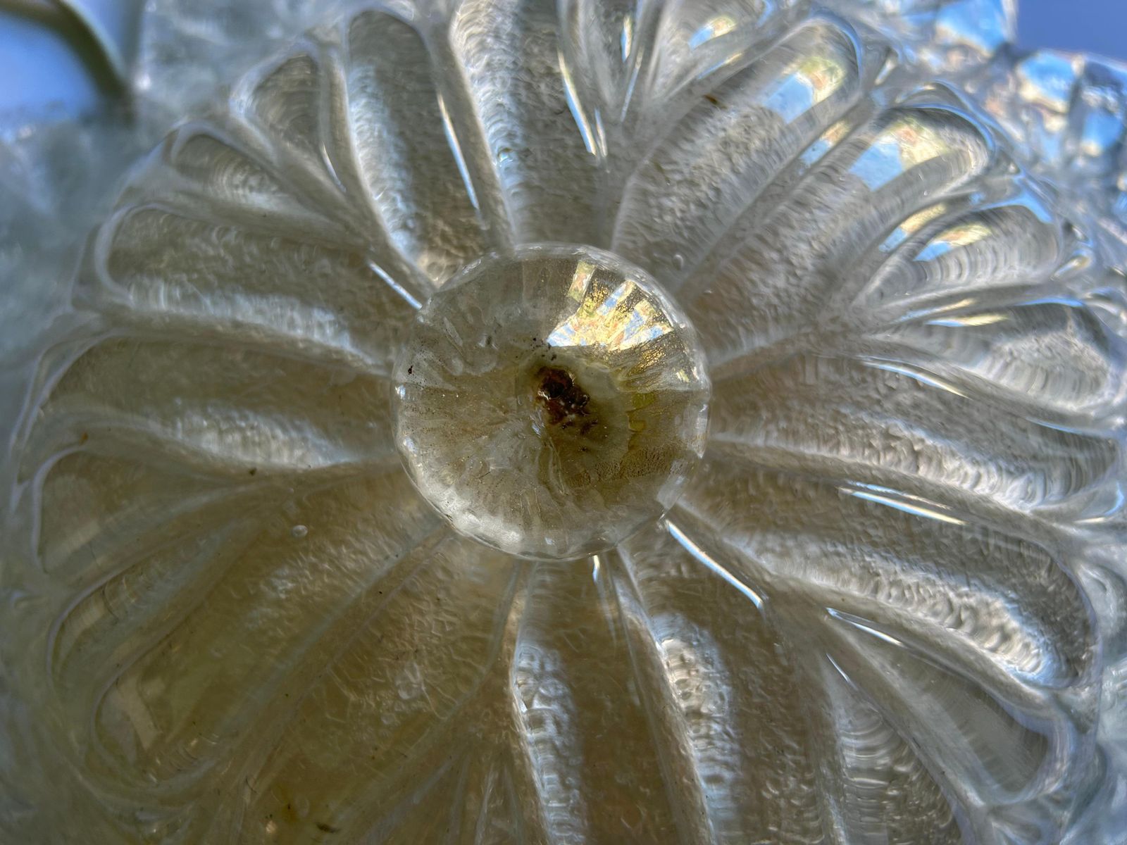 Lighting Ice Queen, Murano Glass Ceiling Light And Pair Of Sconces, 1980's photo