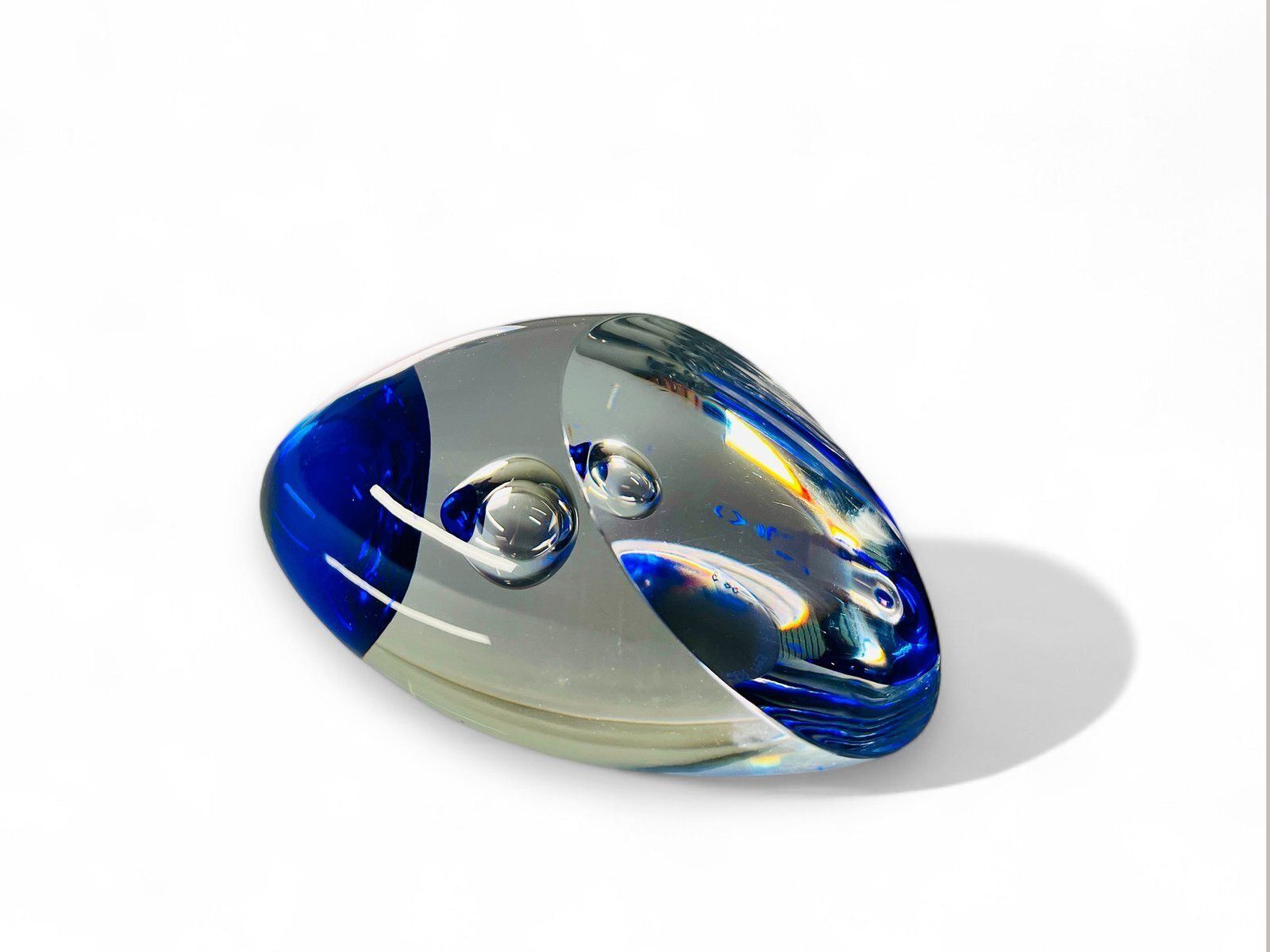 Glass Paperweight From Studio åhus, Sweden, 1993 photo for sale