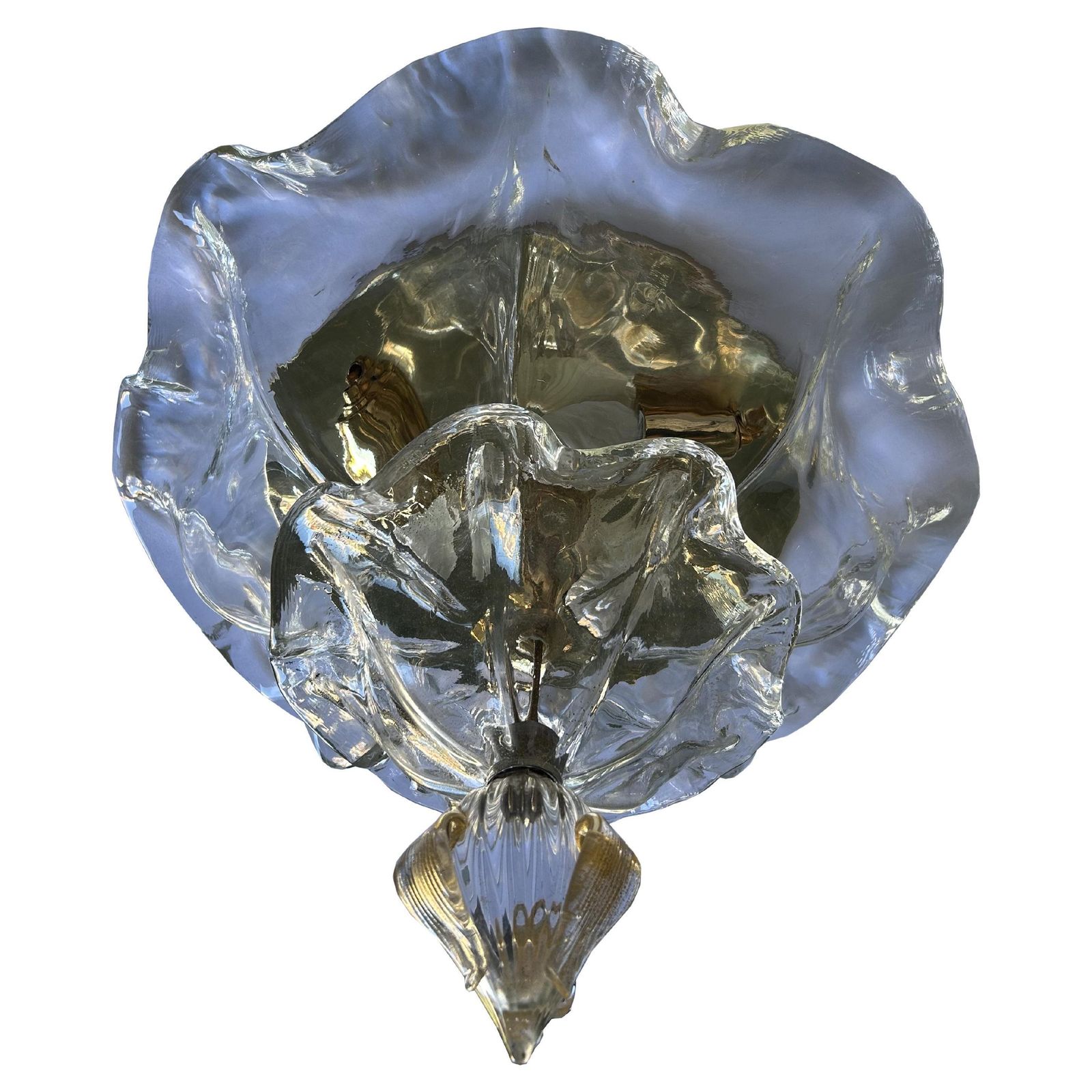North Pole Star, Transparent La Murrina Flush Light With Gold Inclusions, 1990 photo furniture