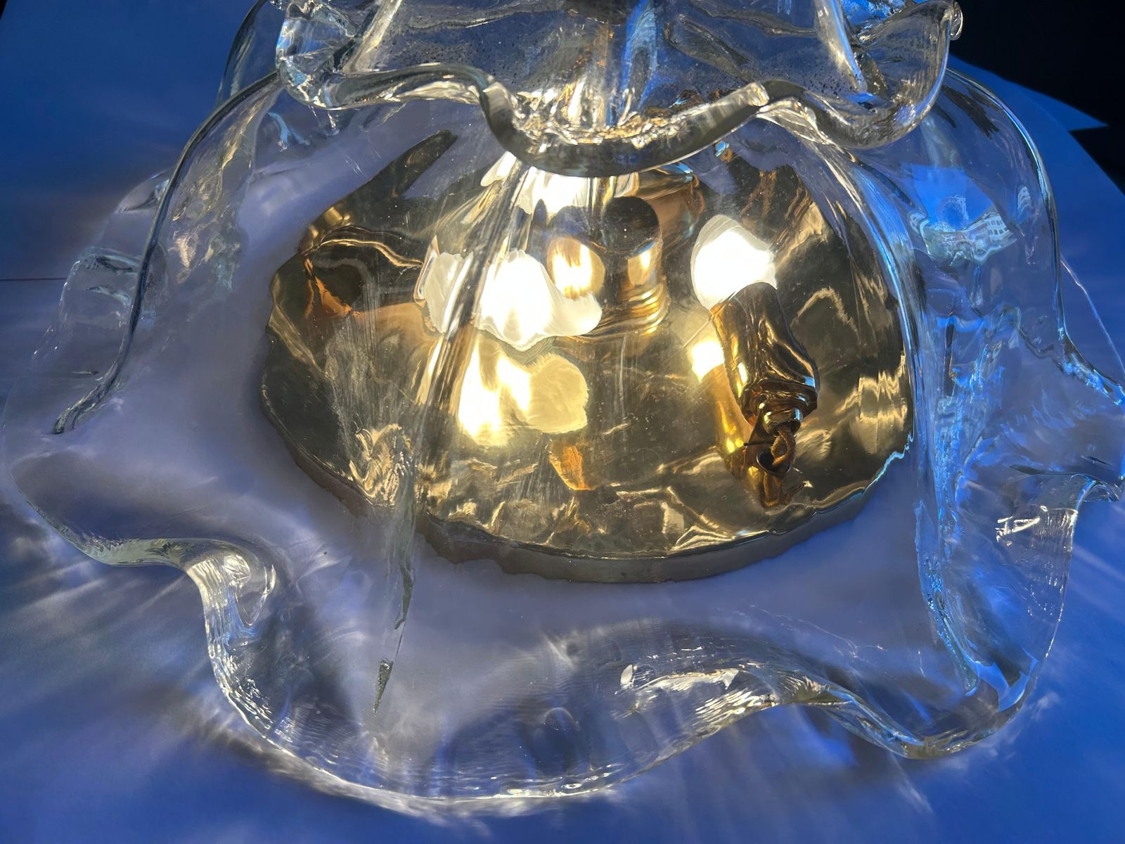 photo furniture North Pole Star, Transparent La Murrina Flush Light With Gold Inclusions, 1990