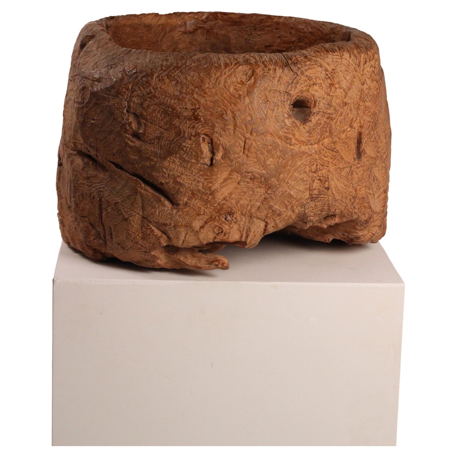 Wabi Sabi Sculptural, Monumental Wooden Bowl, Indonesia Late 19th Century photo furniture