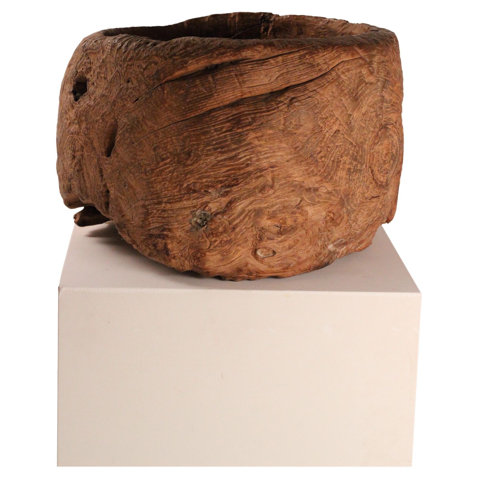 2143.0 Wabi Sabi Sculptural, Monumental Wooden Bowl, Indonesia Late 19th Century photo