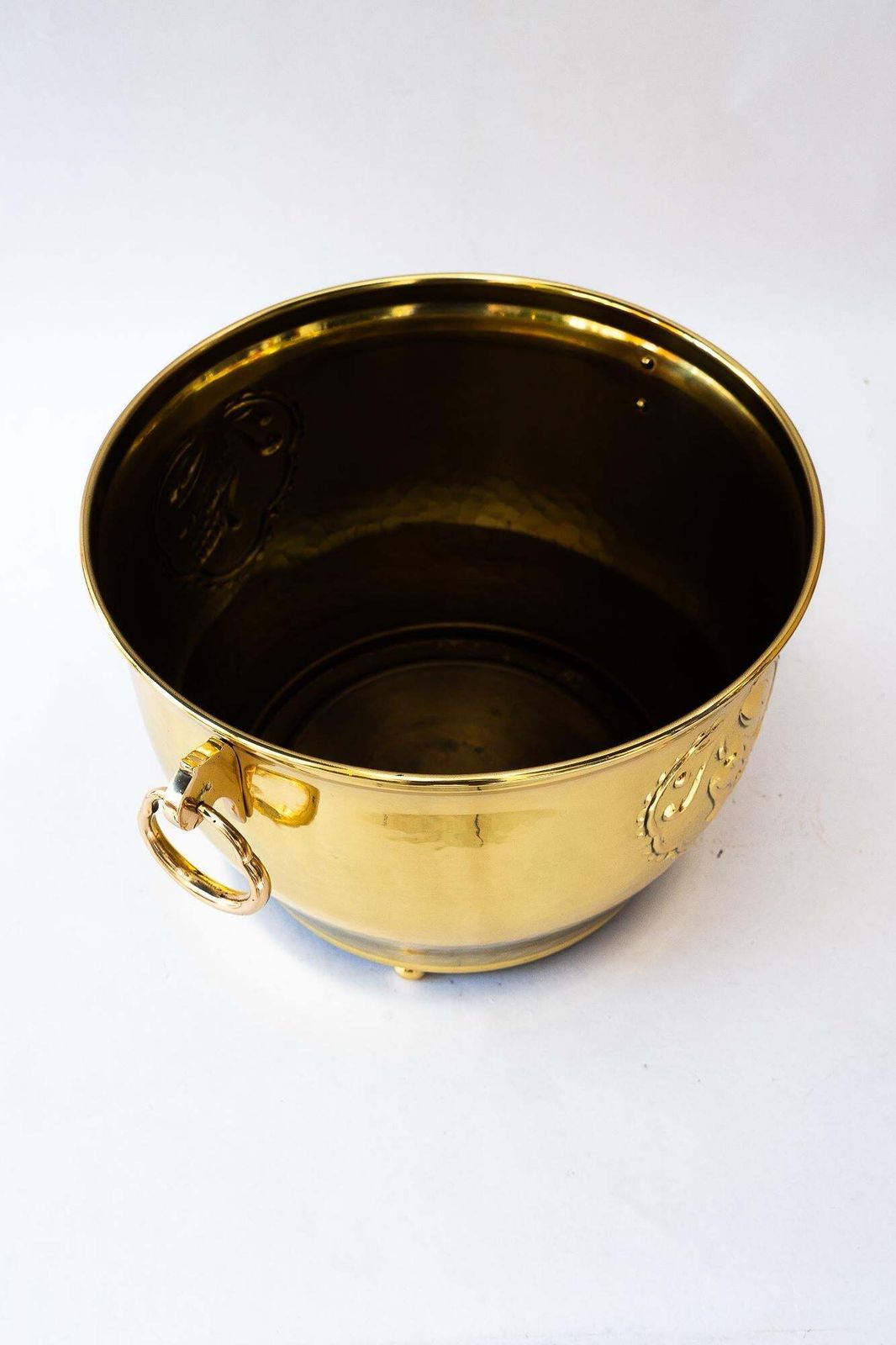 Art Deco Brass Palm Pot Around 1920s photo buy