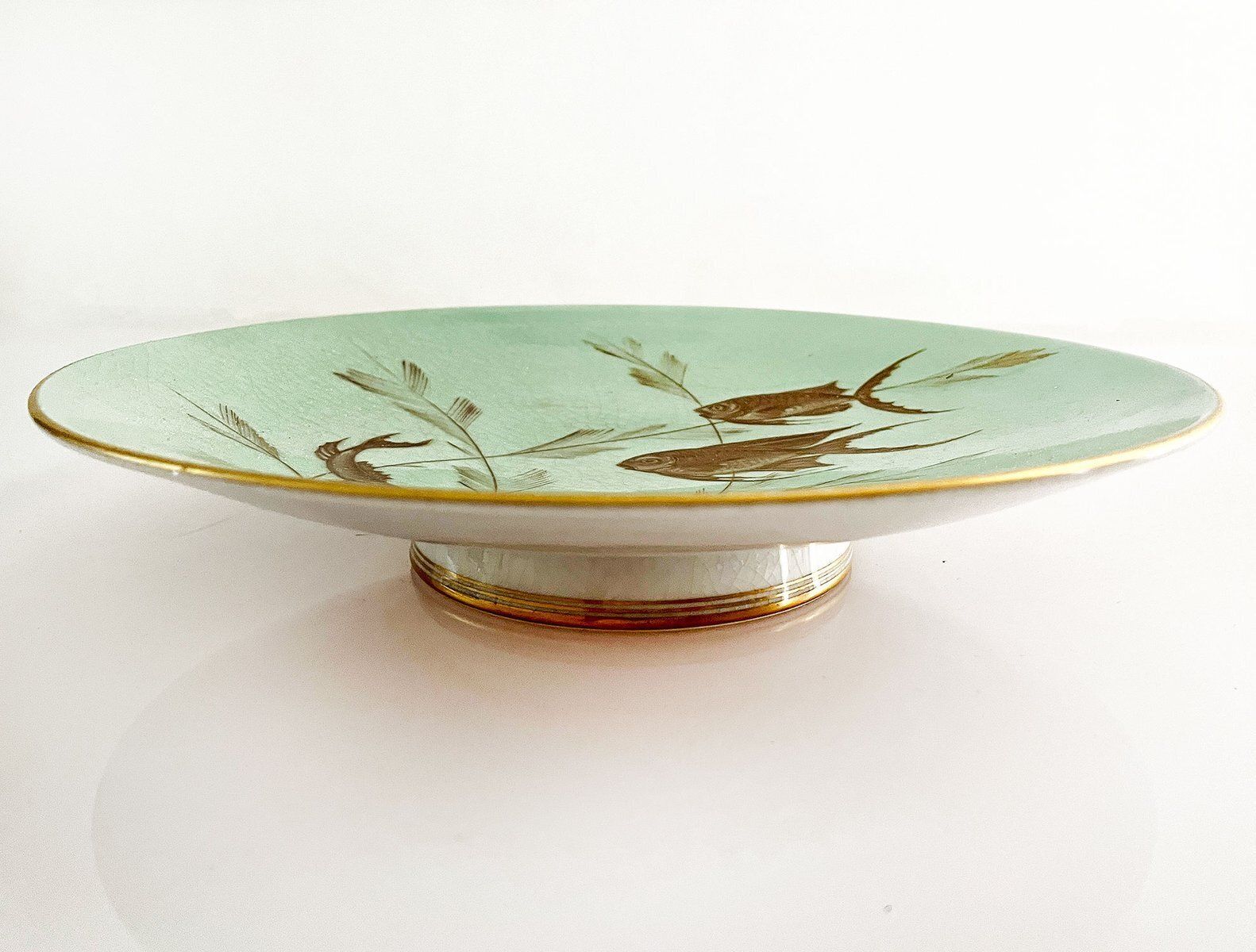 Art Deco Craquelé Ceramic Centrepiece By Fritz Von Stockmayer For Rosenthal Selb, Germany, 1930s photo for sale