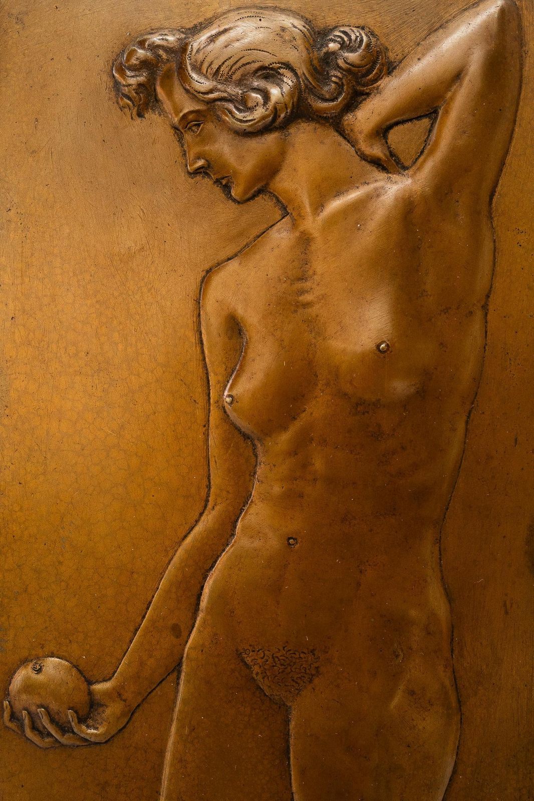 Art Deco Bronze Relief With Nude Women Motiv Original Patina Around 1920 photo 843.0
