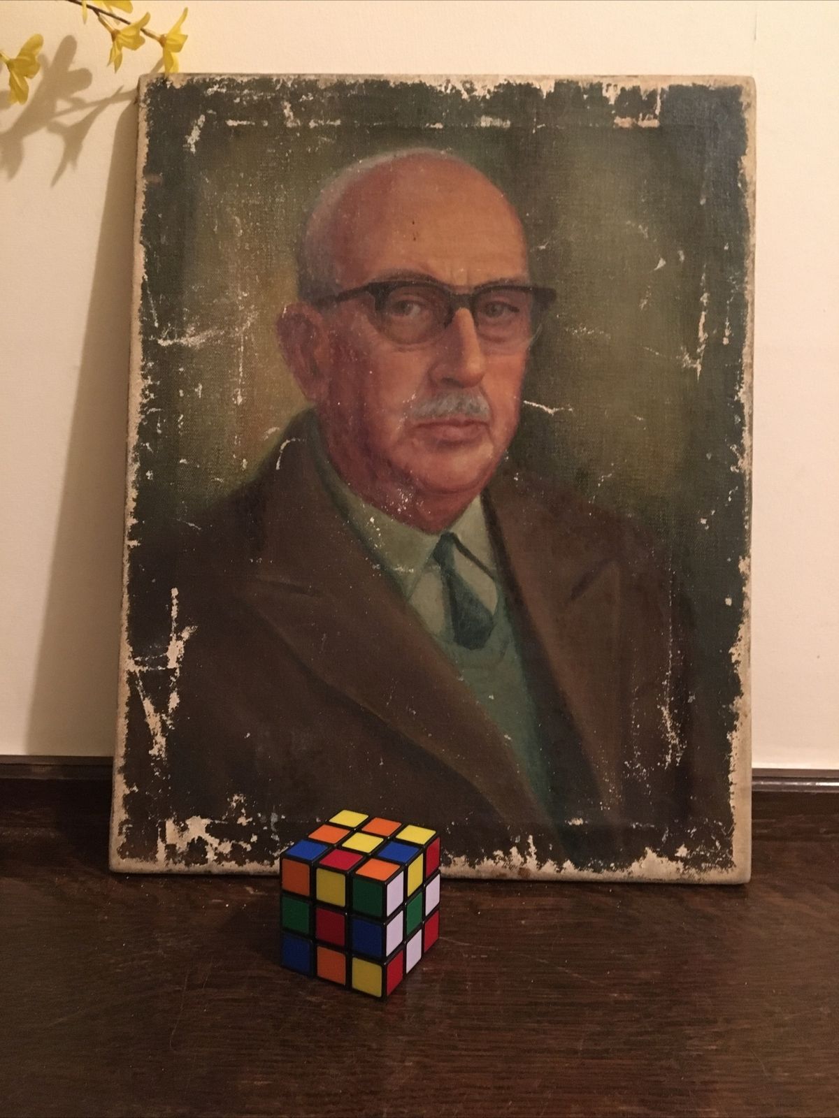 Vintage Oil Painting 1963 Portrait Signed Canvas Original photo buy