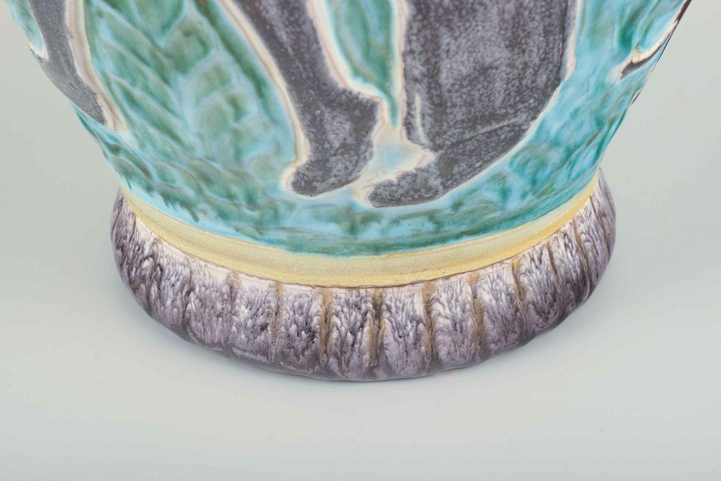 åke Holm For Höganäs. Large Stoneware Vase With Turquoise And Black Glaze. photo 1164.0