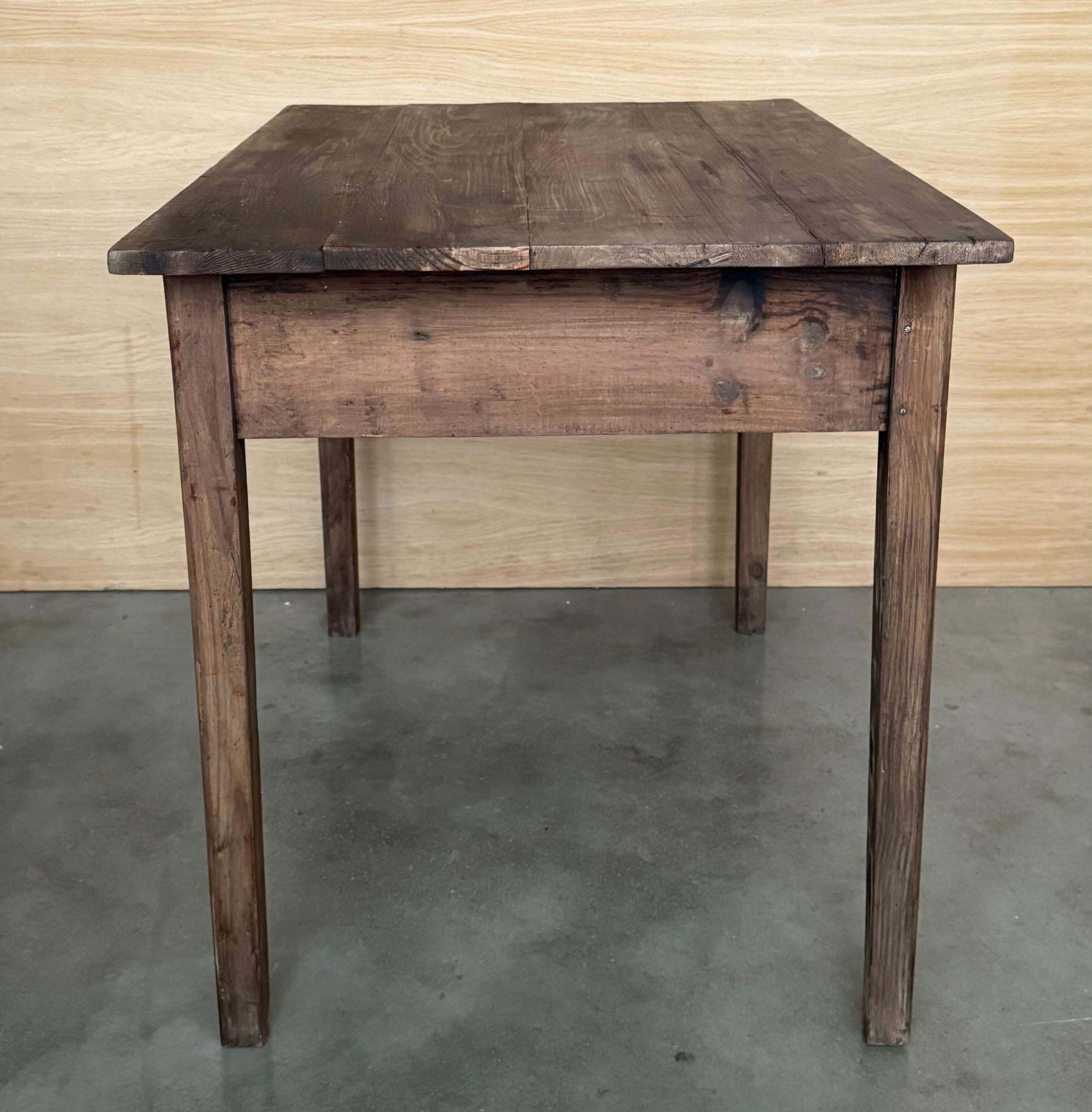 Spanish Baroque Dark Walnut Work Side Table With Drawer, Restored photo vinterior