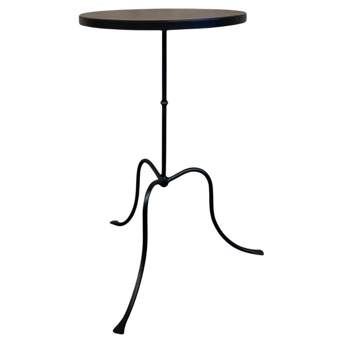 New French Cast Iron Black Bistro Table With Iron Top