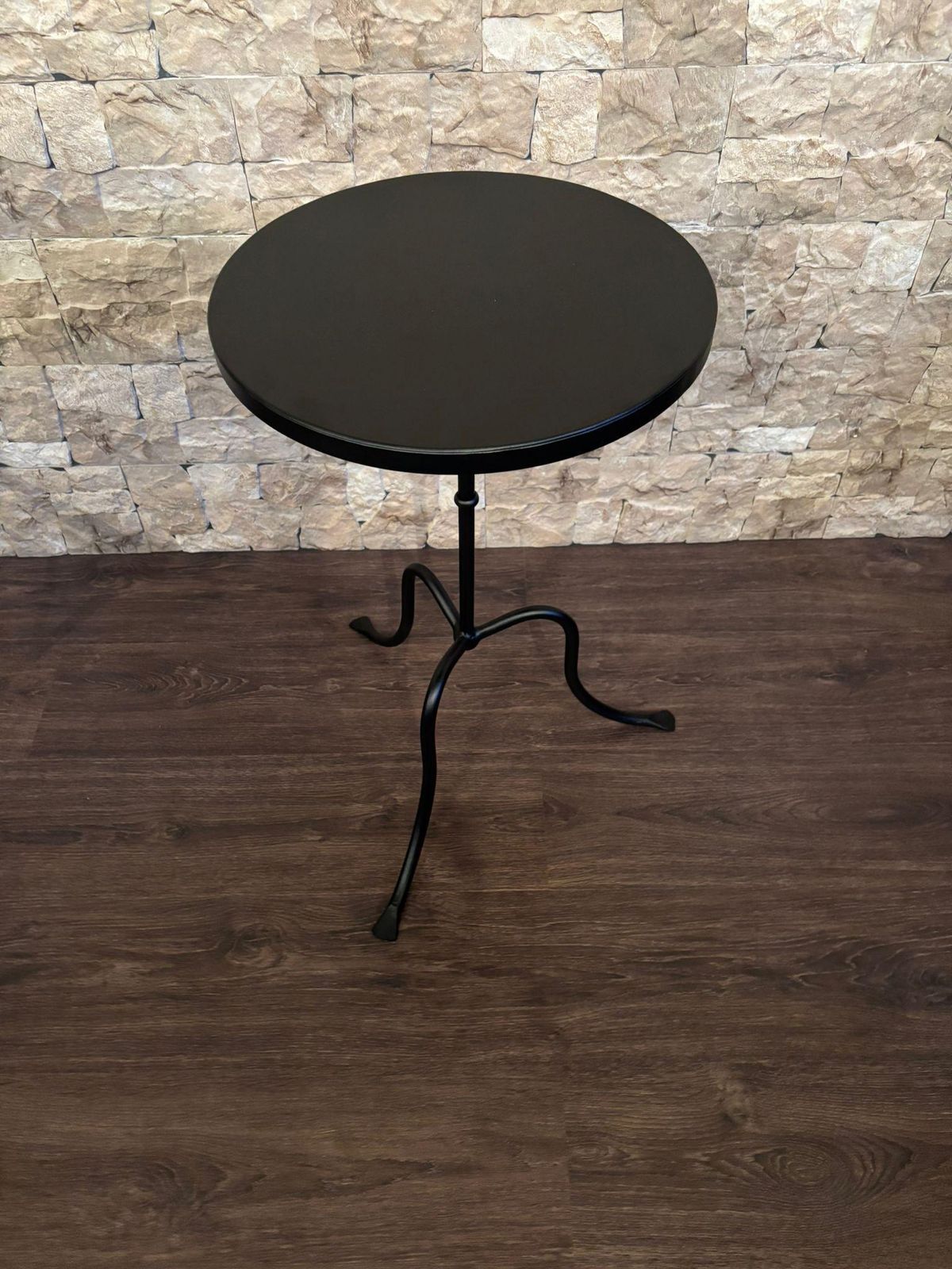 New French Cast Iron Black Bistro Table With Iron Top photo for sale