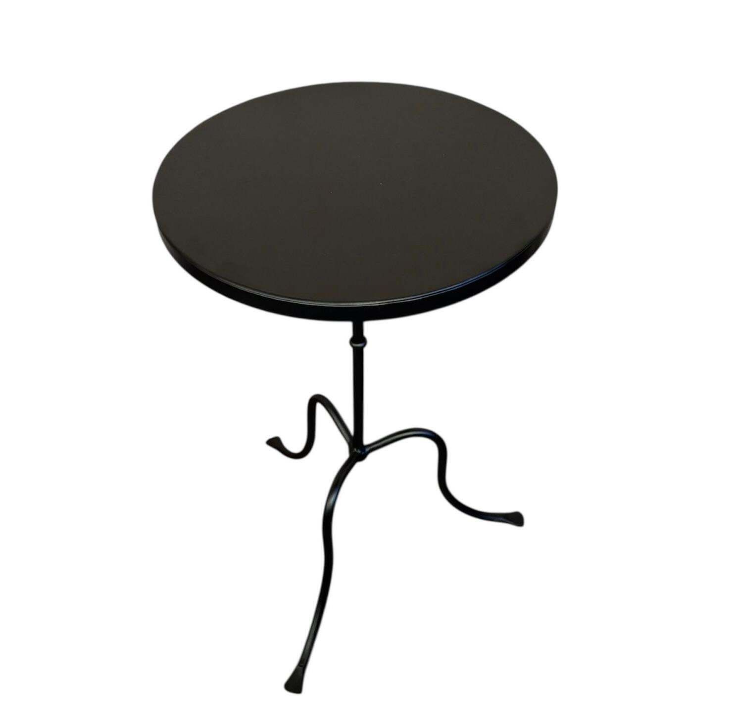 New French Cast Iron Black Bistro Table With Iron Top photo vinterior
