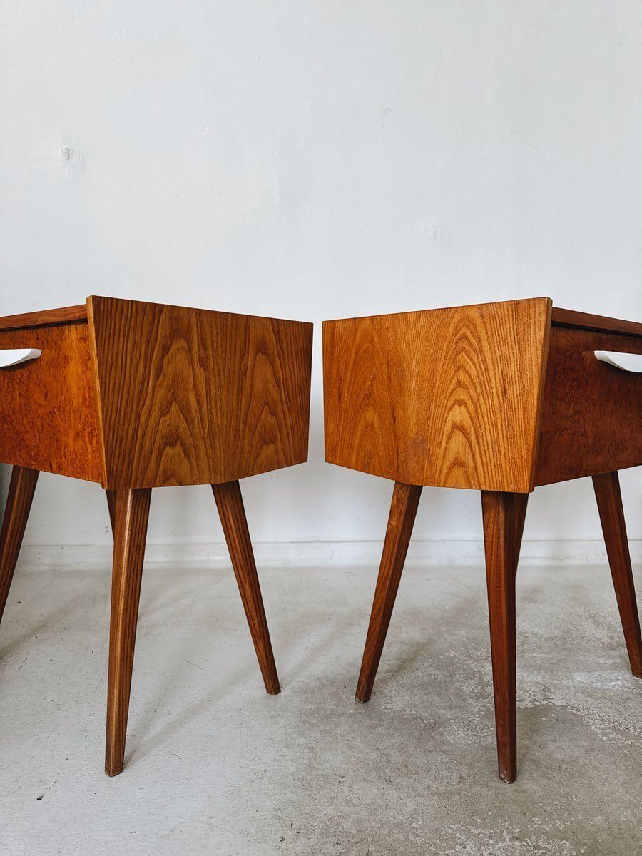 Mid Century Czech Nightstands, 1960s, Set Of 2 photo buy