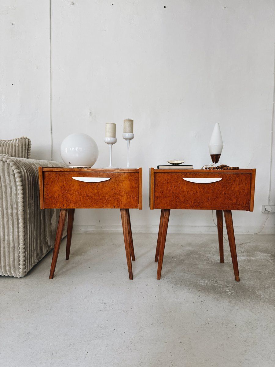 photo buy Mid Century Czech Nightstands, 1960s, Set Of 2