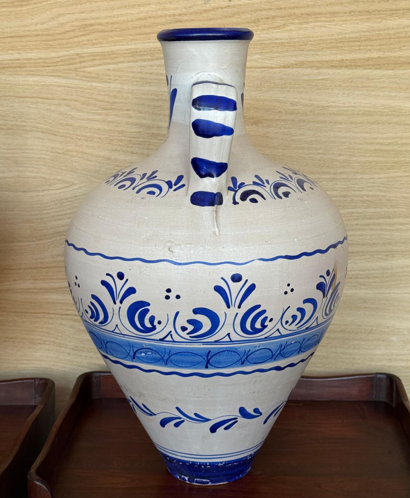 photo furniture Paire de vases décoratifs Talavera en céramique, bleu et blanc