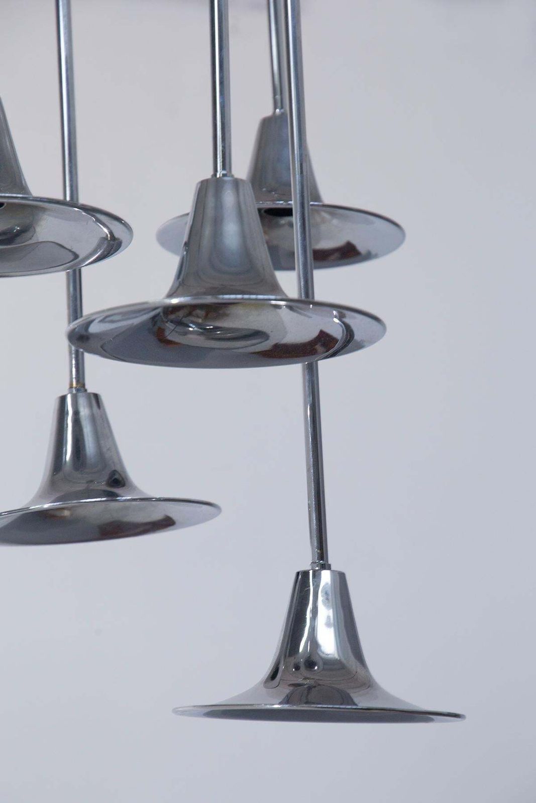 "Trumpet" Chandelier By Goffredo Reggiani 6 Lights, Space Age photo furniture