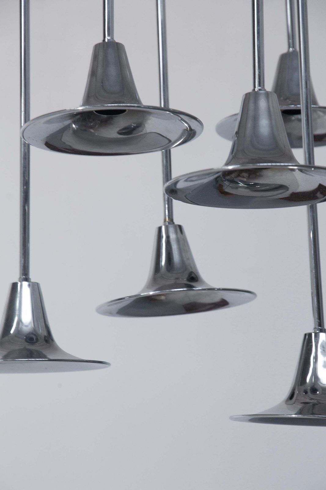 Lighting "Trumpet" Chandelier By Goffredo Reggiani 6 Lights, Space Age photo