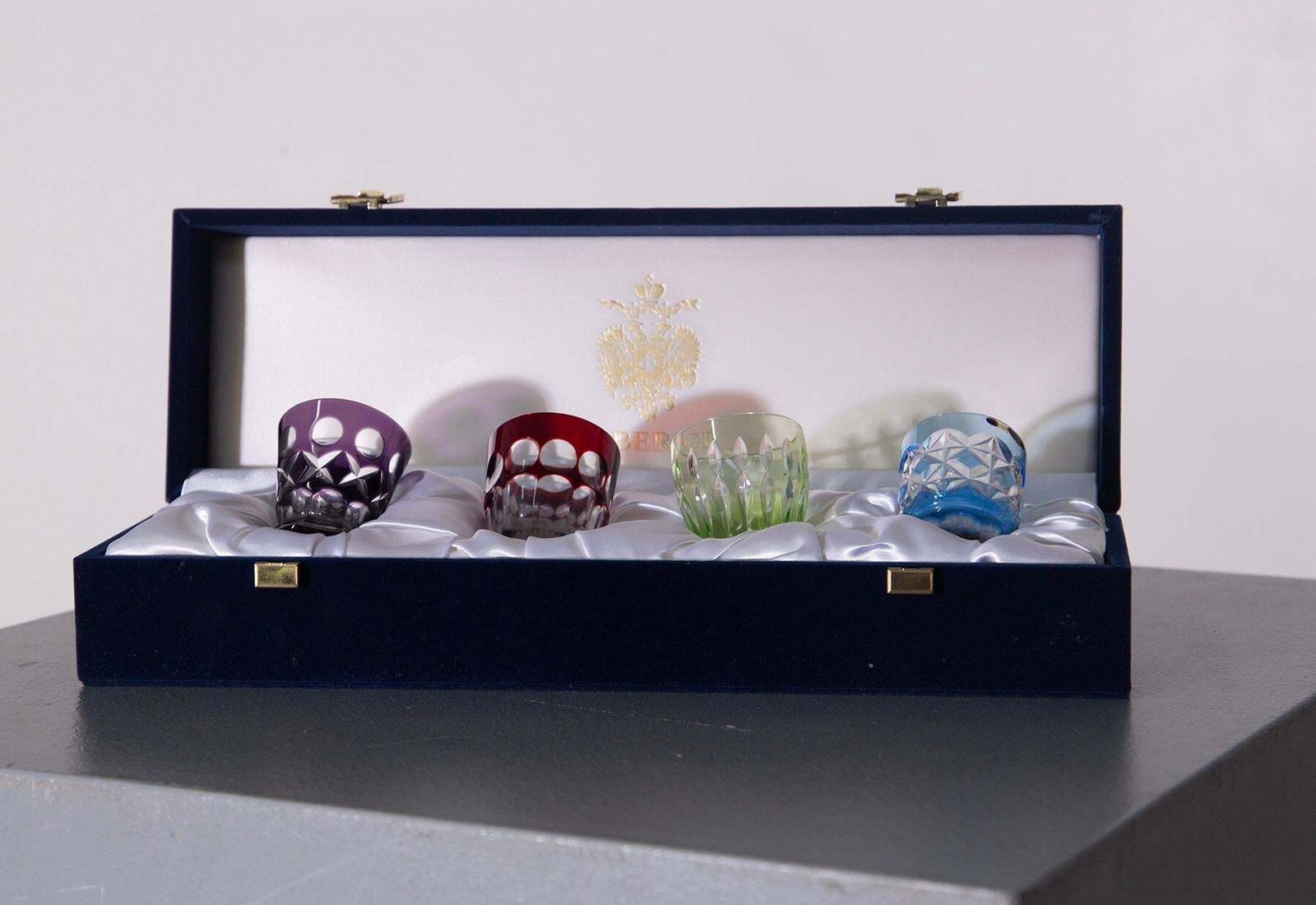 photo for sale Imperial Faberge Crystal Vodka Nazdrovia Shot Glasses