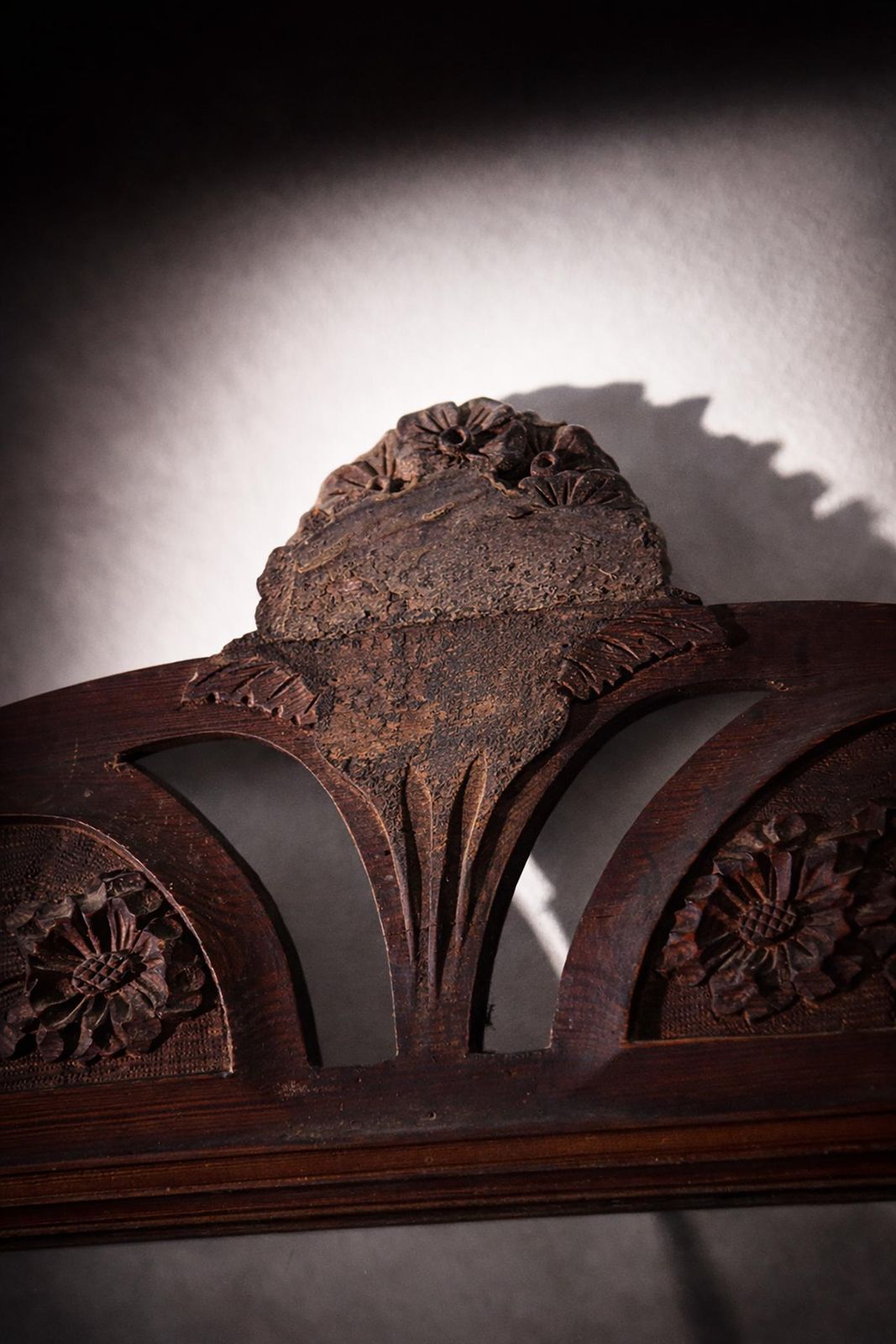 photo furniture Artlarge Italian Art Nouveau Mirror In Carved Walnut With Floral Motifs