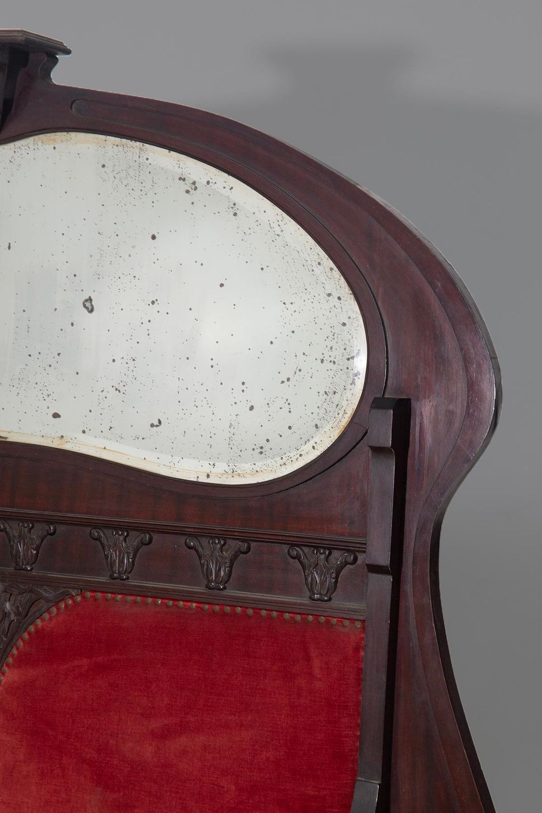 Italian Art Nouveau Wall Bench With Original Mirror, Liberty Bench photo buy