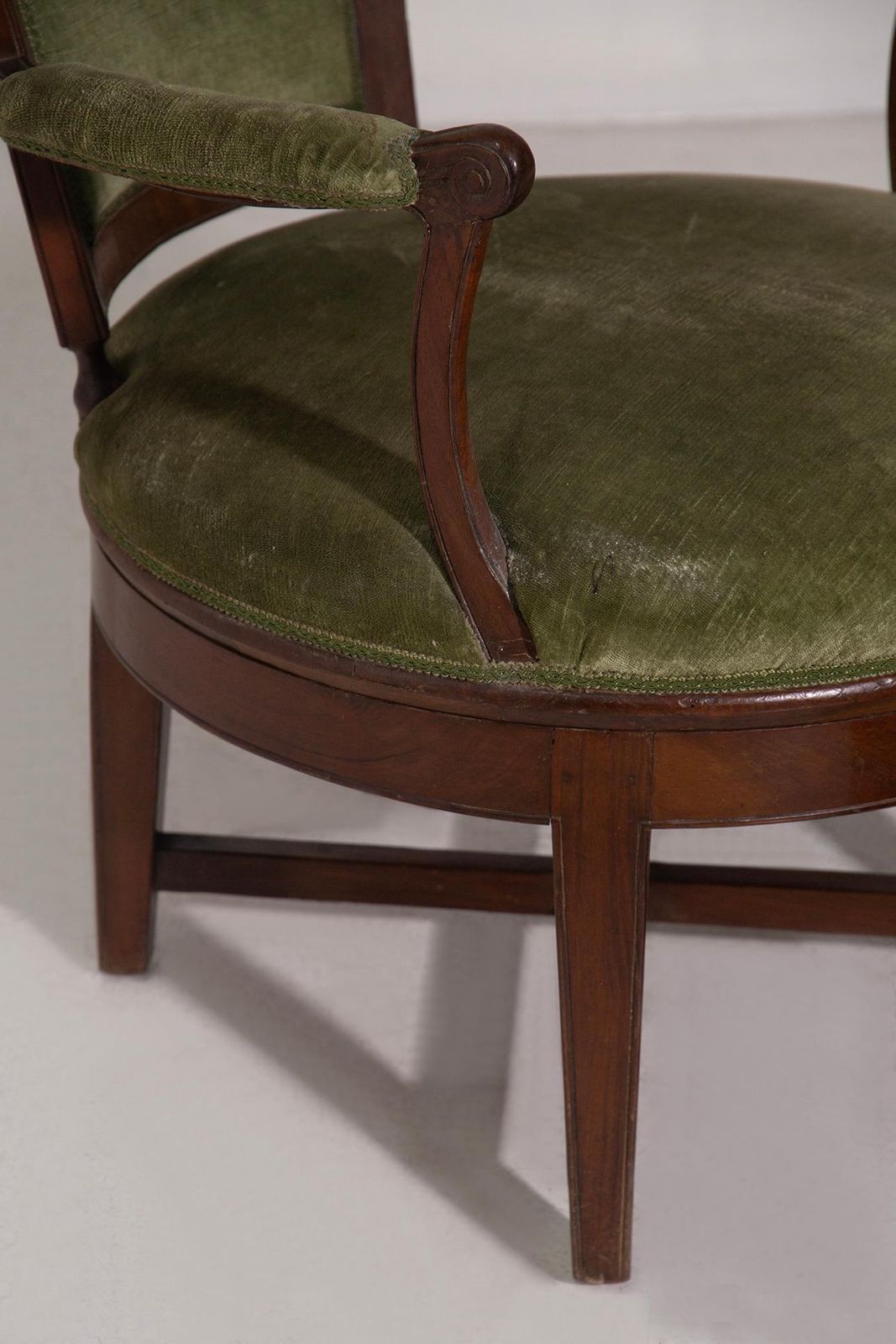 Furniture English Victorian Period Green Velvet Swivel Armchair, Malacrida Collection photo