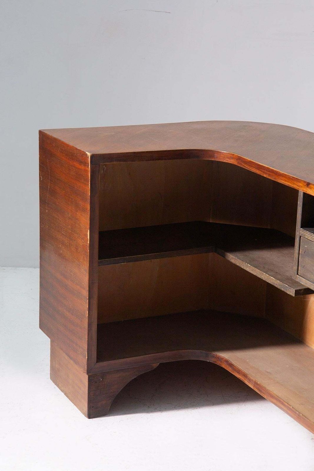 Luigi Scremin Corner Italian Bar Table Or Desk With Inlays photo vinterior